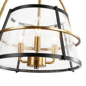 Farmhouze Light - 3 - Light Drum Seeded Glass Lantern Ceiling Light - Ceiling Light - 3 - Light - 