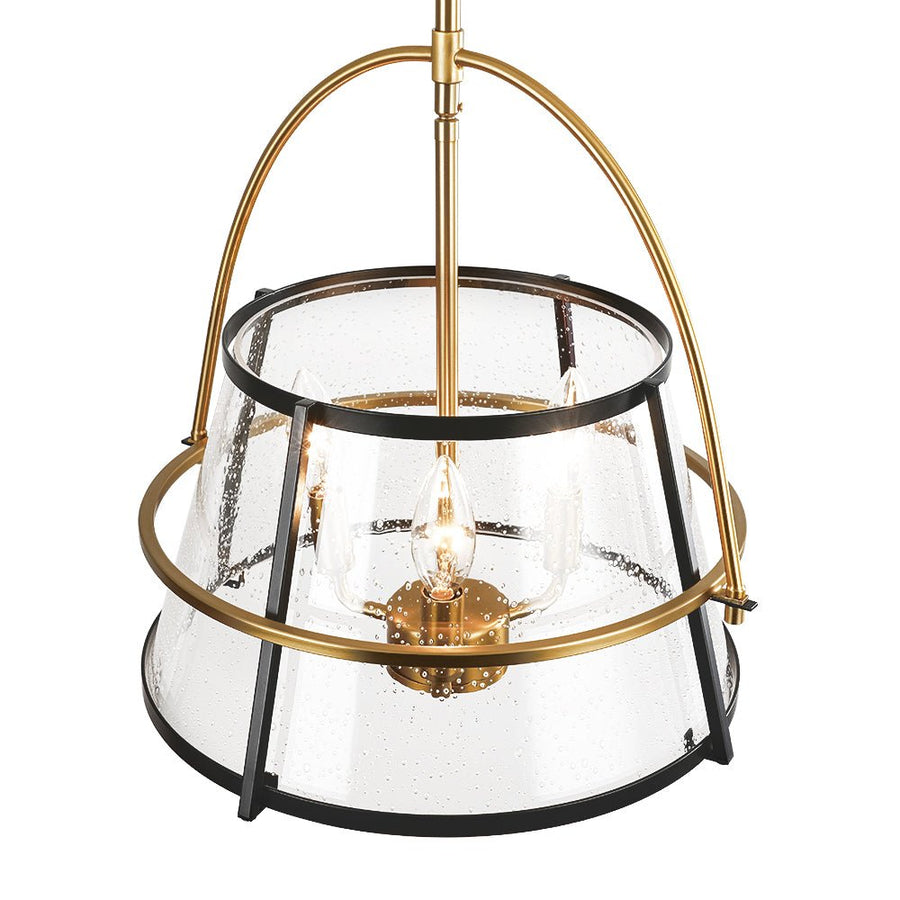 Farmhouze Light - 3 - Light Drum Seeded Glass Lantern Ceiling Light - Ceiling Light - 3 - Light - 