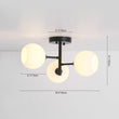 Load image into Gallery viewer, Farmhouze Light - 3 - Light Frosted Ribbed Glass Globe Black Tiered Ceiling Light - Ceiling Light - 16.5 in - 
