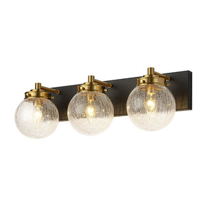 Farmhouze Light - 3 - light Modern Clear Crackled Glass Globe Vanity Sconce - Wall Sconce - 3 - Light - 