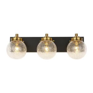 Farmhouze Light - 3 - light Modern Clear Crackled Glass Globe Vanity Sconce - Wall Sconce - 3 - Light - 