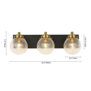 Farmhouze Light - 3 - light Modern Clear Crackled Glass Globe Vanity Sconce - Wall Sconce - 3 - Light - 