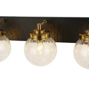 Farmhouze Light - 3 - light Modern Clear Crackled Glass Globe Vanity Sconce - Wall Sconce - 3 - Light - 