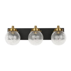 Farmhouze Light - 3 - light Modern Clear Crackled Glass Globe Vanity Sconce - Wall Sconce - 3 - Light - 