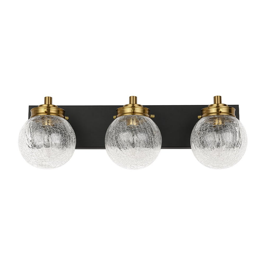 Farmhouze Light - 3 - light Modern Clear Crackled Glass Globe Vanity Sconce - Wall Sconce - 3 - Light - 