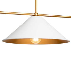 Farmhouze Light - 3 - Light Scandinavian Cone Black Gold Island Chandelier - Chandelier - White+Gold - 