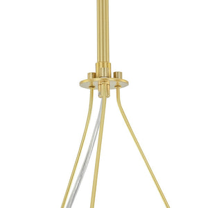 Farmhouze Light - 33.2” Modern Milky Glass Globe Wagon Wheel Chandelier - Chandelier - Brass - 