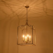 Load image into Gallery viewer, Farmhouze Light - 4 - Light Antique Brass Candle Style Metal Lantern Pendant - Chandelier - 4 - Light - 
