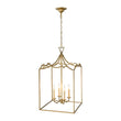 Load image into Gallery viewer, Farmhouze Light - 4 - Light Antique Brass Candle Style Metal Lantern Pendant - Chandelier - 4 - Light - 
