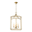 Load image into Gallery viewer, Farmhouze Light - 4 - Light Antique Brass Candle Style Metal Lantern Pendant - Chandelier - 4 - Light - 
