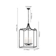 Load image into Gallery viewer, Farmhouze Light-4-Light Antique Brass Candle Style Metal Lantern Pendant-Chandelier-6-Light/Black-
