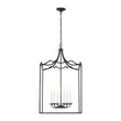 Load image into Gallery viewer, Farmhouze Light-4-Light Antique Brass Candle Style Metal Lantern Pendant-Chandelier-6-Light/Black-
