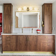 Load image into Gallery viewer, Farmhouze Light-4-Light Layered Linear Frosted Glass Globe Vanity Wall Lamp-Wall Sconce-Brass-
