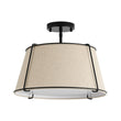 Load image into Gallery viewer, Farmhouze Light - 4 - Light Linen Drum Semi Flush Ceiling Light - Ceiling Light - Black/White Linen - 
