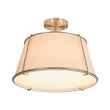 Load image into Gallery viewer, Farmhouze Light - 4 - Light Linen Drum Semi Flush Ceiling Light - Ceiling Light - Black/White Linen - 
