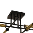 Load image into Gallery viewer, Farmhouze Light - 4 - Light Tiered Linear Sputnik Semi Flush Ceiling Light - Ceiling Light - Black+Gold - 
