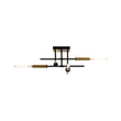 Load image into Gallery viewer, Farmhouze Light - 4 - Light Tiered Linear Sputnik Semi Flush Ceiling Light - Ceiling Light - Black+Gold - 
