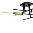 Load image into Gallery viewer, Farmhouze Light - 4 - Light Tiered Linear Sputnik Semi Flush Ceiling Light - Ceiling Light - Black+Gold - 
