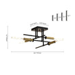 Load image into Gallery viewer, Farmhouze Light - 4 - Light Tiered Linear Sputnik Semi Flush Ceiling Light - Ceiling Light - Black+Gold - 

