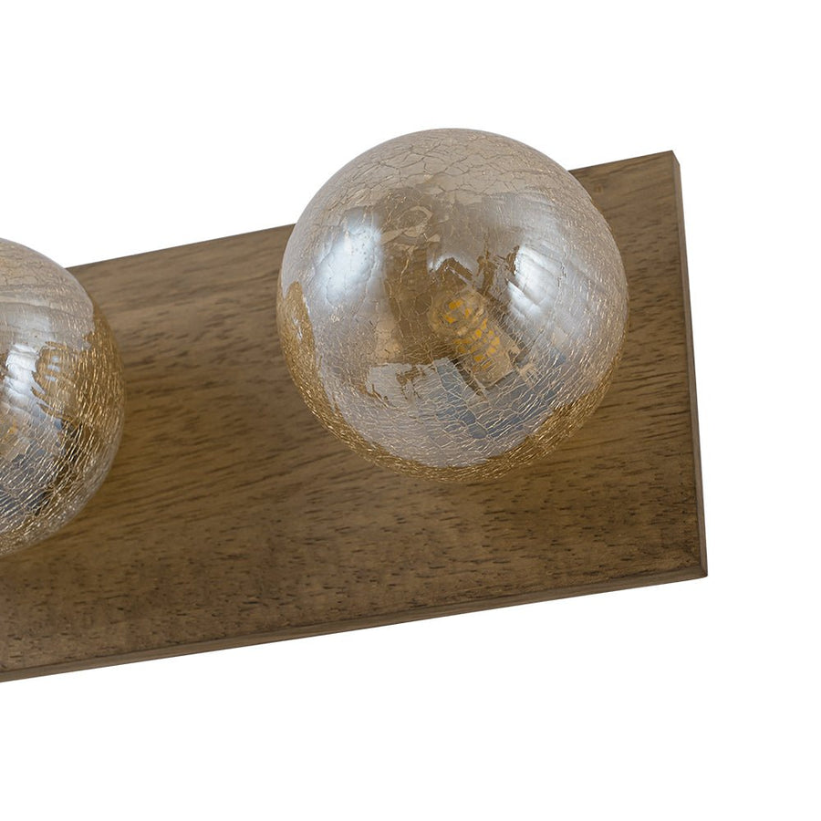 Farmhouze Light - 4 - light Vintage Wood Amber Glass Globe Vanity Light - Wall Sconce - 22.8 in - 