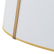 Load image into Gallery viewer, Farmhouze Light - 4 - Light White Fabric Wide Round Drum Lantern Pendant - Chandelier - Brass - 
