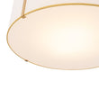 Load image into Gallery viewer, Farmhouze Light - 4 - Light White Fabric Wide Round Drum Lantern Pendant - Chandelier - Brass - 
