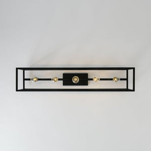 Farmhouze Light - 5 - Light Black Rectangular Cage Flush Mount Ceiling Light - Ceiling Light - 5 Bulbs - 
