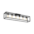 Load image into Gallery viewer, Farmhouze Light-5-Light Black Rectangular Cage Flush Mount Ceiling Light-Ceiling Light-6 Bulbs-
