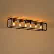 Load image into Gallery viewer, Farmhouze Light-5-Light Black Rectangular Cage Flush Mount Ceiling Light-Ceiling Light-6 Bulbs-
