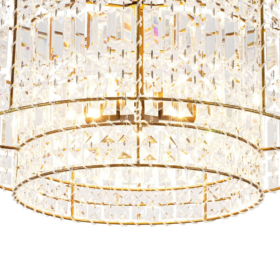 Farmhouze Light - 5 - Light Luxury Crystal Layered Drum Cage Chandelier - Chandelier - 23.6 in - 