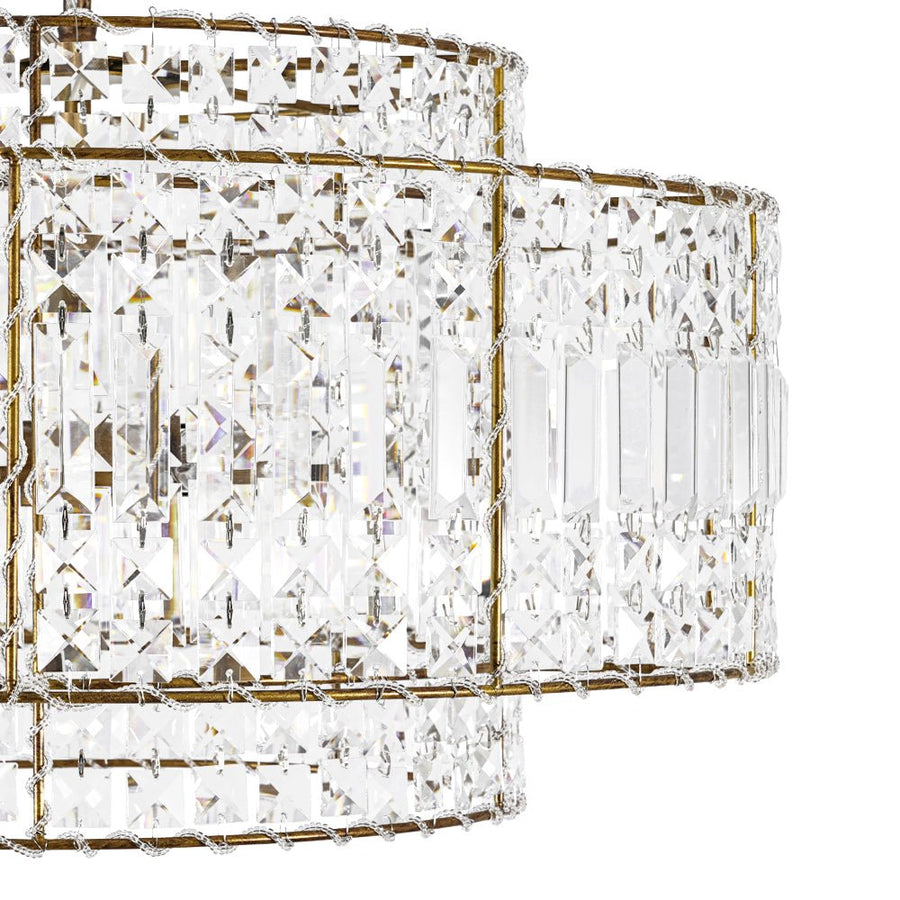 Farmhouze Light - 5 - Light Luxury Crystal Layered Drum Cage Chandelier - Chandelier - 23.6 in - 