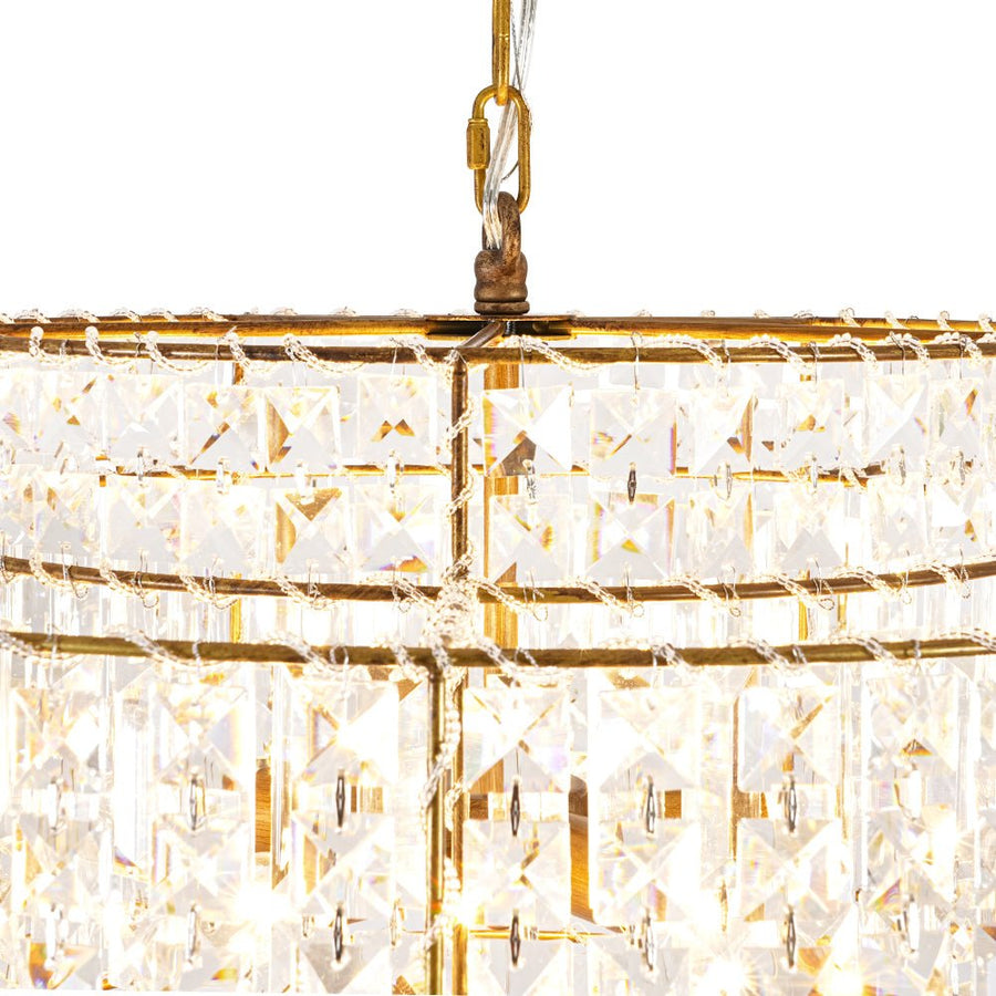 Farmhouze Light - 5 - Light Luxury Crystal Layered Drum Cage Chandelier - Chandelier - 23.6 in - 