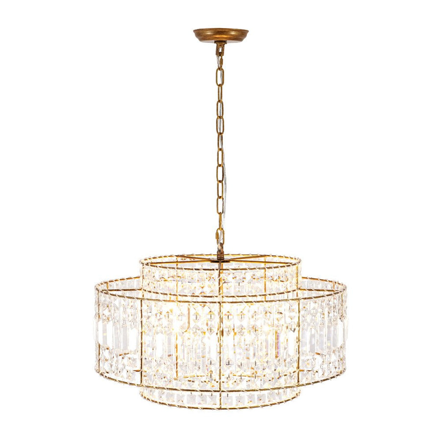 Farmhouze Light - 5 - Light Luxury Crystal Layered Drum Cage Chandelier - Chandelier - 23.6 in - 