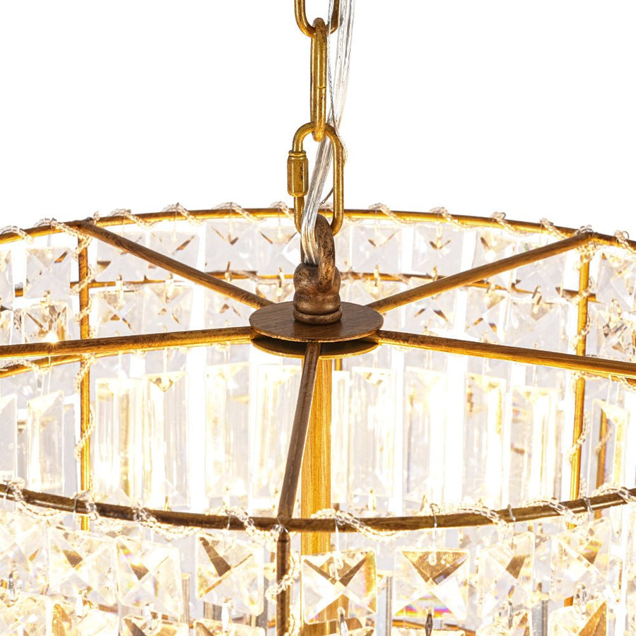 Farmhouze Light - 5 - Light Luxury Crystal Layered Drum Cage Chandelier - Chandelier - 23.6 in - 