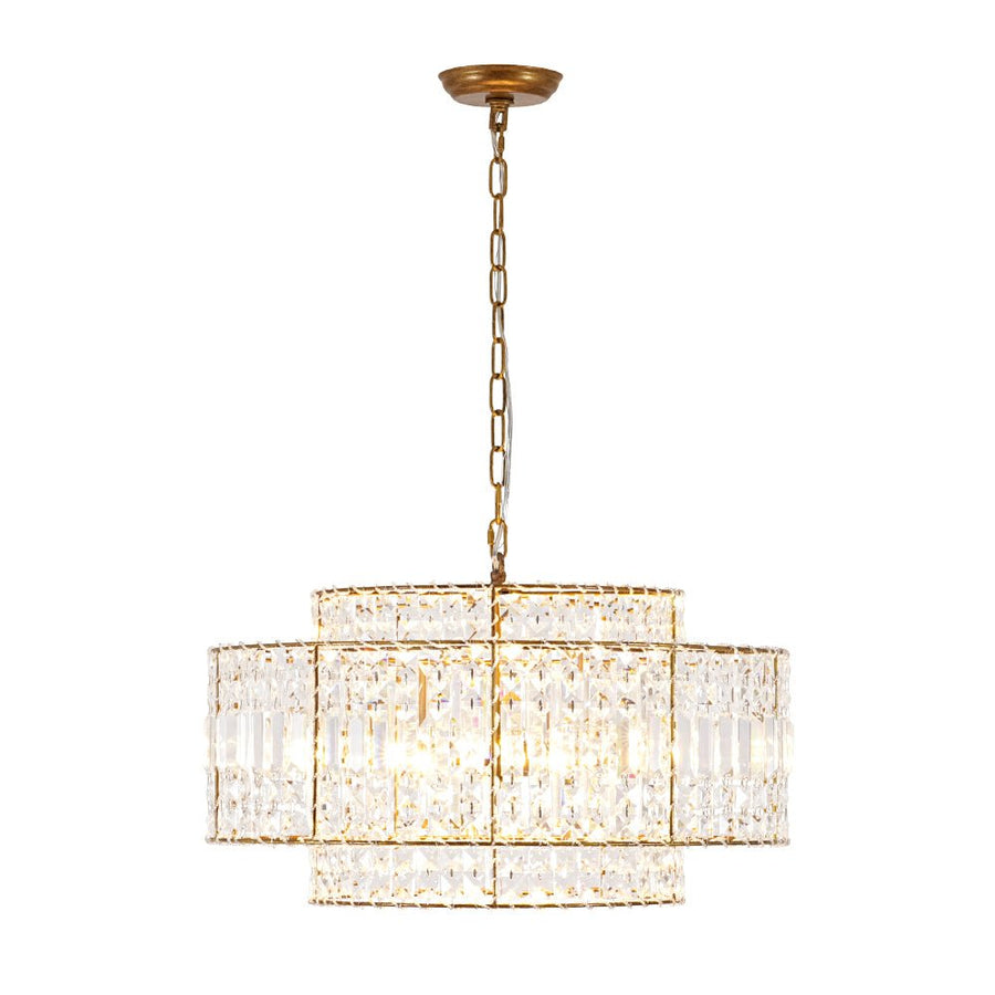 Farmhouze Light - 5 - Light Luxury Crystal Layered Drum Cage Chandelier - Chandelier - 23.6 in - 