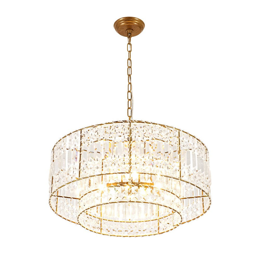 Farmhouze Light - 5 - Light Luxury Crystal Layered Drum Cage Chandelier - Chandelier - 23.6 in - 