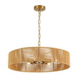 Load image into Gallery viewer, Farmhouze Light - 5 - Light Rustic Woven Rope Round Drum Ceiling Chandelier - Chandelier - Brass - 
