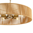 Load image into Gallery viewer, Farmhouze Light - 5 - Light Rustic Woven Rope Round Drum Ceiling Chandelier - Chandelier - Brass - 
