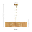 Load image into Gallery viewer, Farmhouze Light - 5 - Light Rustic Woven Rope Round Drum Ceiling Chandelier - Chandelier - Brass - 
