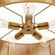 Load image into Gallery viewer, Farmhouze Light - 5 - Light Rustic Woven Rope Round Drum Ceiling Chandelier - Chandelier - Brass - 
