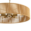 Load image into Gallery viewer, Farmhouze Light - 5 - Light Rustic Woven Rope Round Drum Ceiling Chandelier - Chandelier - Brass - 
