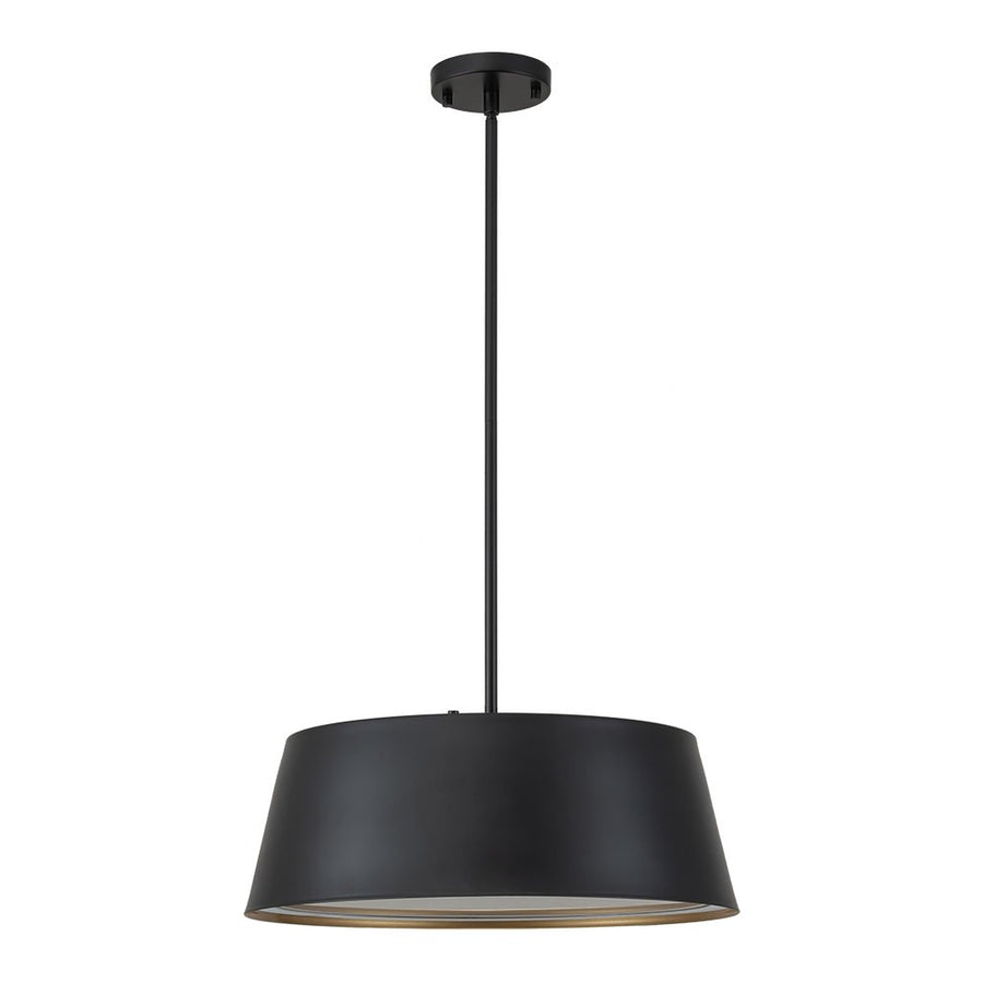 Farmhouze Light-5-Light Scandinavia Matte Black Drum Pendant Light-Pendant-Black-