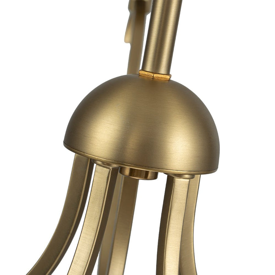 Farmhouze Light - 5 - Light Vintage Elegant Simple Candle Style Chandelier - Chandelier - Brass - 