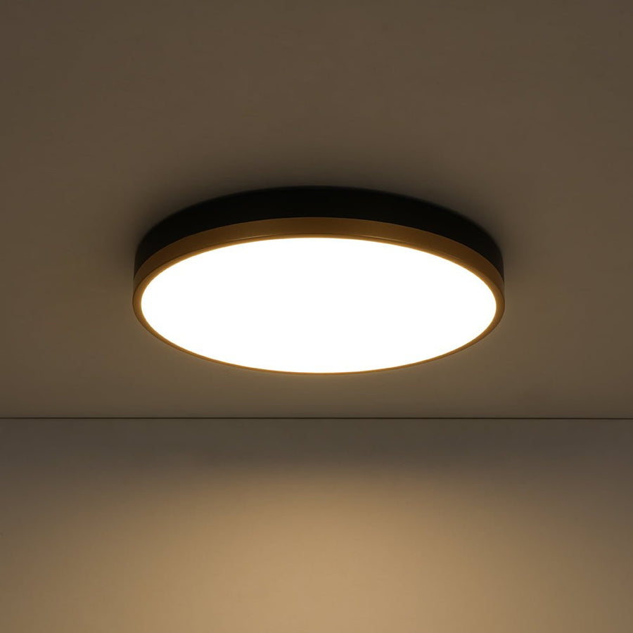 Farmhouze Light - 5CCT Modern Dimmable LED Round Flush Mount Ceiling Light - Ceiling Light - Black - 