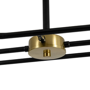 Farmhouze Light - 6 - Light Black Brass Curved Linear Sputnik Ceiling Light - Ceiling Light - 6 Bulb - 
