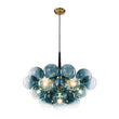 Load image into Gallery viewer, Farmhouze Light - 6 - Light Dimmable Cluster Glass Globe Blue Bubble Chandelier - Chandelier - Gradual Blue - 
