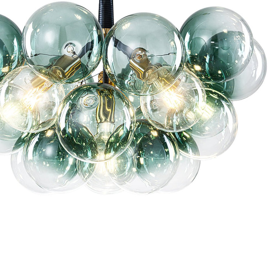 Farmhouze Light - 6 - Light Dimmable Cluster Glass Globe Green Bubble Chandelier - Chandelier - Gradual Green - 