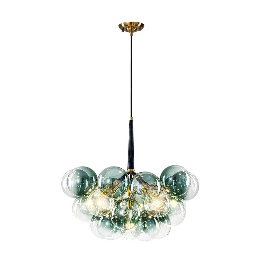 Farmhouze Light - 6 - Light Dimmable Cluster Glass Globe Green Bubble Chandelier - Chandelier - Gradual Green - 