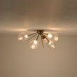 Load image into Gallery viewer, Farmhouze Light - 6 - Light Dimmable LED Glass Globe Sputnik Semi Flush Mount - Ceiling Light - Brass - 
