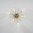 Load image into Gallery viewer, Farmhouze Light - 6 - Light Dimmable LED Glass Globe Sputnik Semi Flush Mount - Ceiling Light - Brass - 
